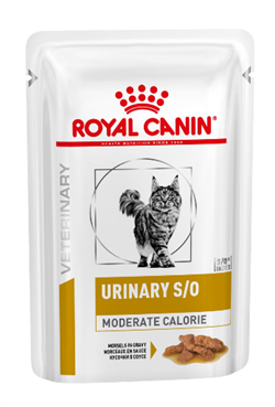 Royal Canin Urinary S/O Moderate Calorie. Kattefoder mod urinvejsproblemer. Vådfoder (dyrlæge diætfoder) 12 poser med 85 g